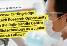 "Uncover Cutting-Edge Biotech Research Opportunity: Join the Rajiv Gandhi Centre for Biotechnology as a Junior Research Fellow!"