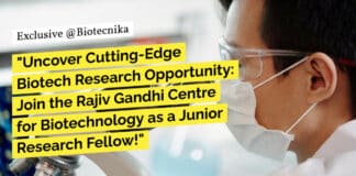 "Uncover Cutting-Edge Biotech Research Opportunity: Join the Rajiv Gandhi Centre for Biotechnology as a Junior Research Fellow!"