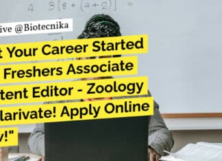 "Get Your Career Started as a Freshers Associate Content Editor - Zoology at Clarivate! Apply Online Now!"