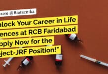 "Unlock Your Career in Life Sciences at RCB Faridabad - Apply Now for the Project-JRF Position!"