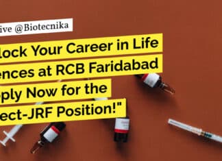 "Unlock Your Career in Life Sciences at RCB Faridabad - Apply Now for the Project-JRF Position!"
