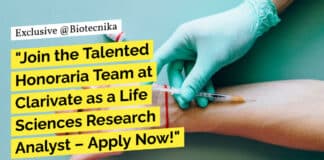"Join the Talented Honoraria Team at Clarivate as a Life Sciences Research Analyst – Apply Now!"