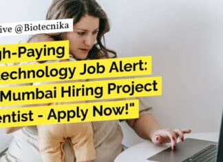 "High-Paying Biotechnology Job Alert: ICT Mumbai Hiring Project Scientist - Apply Now!"