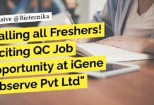 "Calling all Freshers! Exciting QC Job Opportunity at iGene Labserve Pvt Ltd"