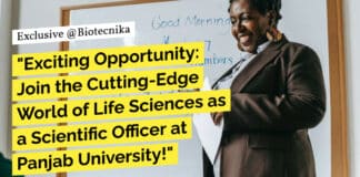 "Exciting Opportunity: Join the Cutting-Edge World of Life Sciences as a Scientific Officer at Panjab University!"