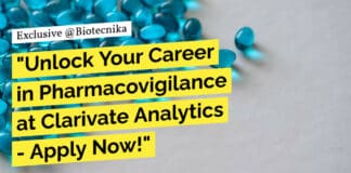 "Unlock Your Career in Pharmacovigilance at Clarivate Analytics - Apply Now!"