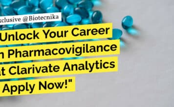 "Unlock Your Career in Pharmacovigilance at Clarivate Analytics - Apply Now!"