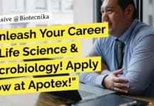 "Unleash Your Career in Life Science & Microbiology! Apply Now at Apotex!"