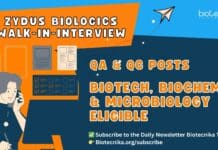Zydus Biologics Walk-In-Interview