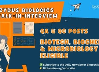 Zydus Biologics Walk-In-Interview