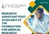 Research Assistant Post Available at The Foundation for Medical Research, Applications Invited FMR Mumbai Research Assistant