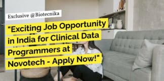BSc Life Science Clinical Data Programmer Job Opening at Novotech