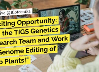 "Exciting Opportunity: Join the TIGS Genetics Research Team and Work on Genome Editing of Crop Plants!"