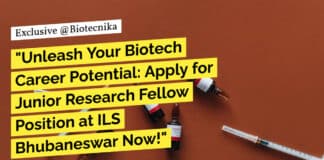 "Unleash Your Biotech Career Potential: Apply for Junior Research Fellow Position at ILS Bhubaneswar Now!"