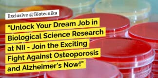 "Unlock Your Dream Job in Biological Science Research at NII - Join the Exciting Fight Against Osteoporosis and Alzheimer's Now!"