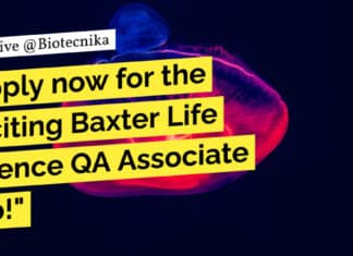 "Apply now for the exciting Baxter Life Science QA Associate Job!"