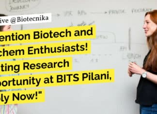 "Attention Biotech and Biochem Enthusiasts! Exciting Research Opportunity at BITS Pilani, Apply Now!"