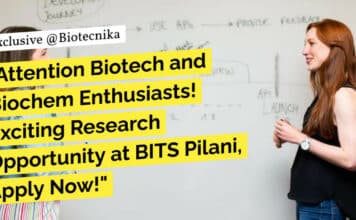 "Attention Biotech and Biochem Enthusiasts! Exciting Research Opportunity at BITS Pilani, Apply Now!"