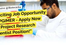 "Exciting Job Opportunity at PGIMER - Apply Now for Project Research Scientist Position!"