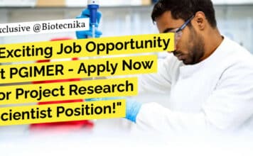 "Exciting Job Opportunity at PGIMER - Apply Now for Project Research Scientist Position!"