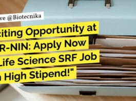 ICMR-NIN Life Science SRF Job – Applications Invited "Exciting Opportunity at ICMR-NIN: Apply Now for Life Science SRF Job with High Stipend!"