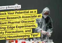 "Unlock Your Potential as a Trainee Research Associate at Jubilant Pharma! Discover Cutting-Edge Experiments, Safety Precautions, and Exciting Housekeeping Tips!"