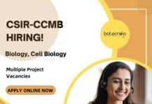 CSIR-CCMB Biology Jobs 2024