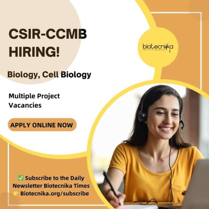 CSIR-CCMB Biology Jobs 2024