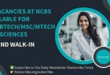 NCBS Life Science Vacancies