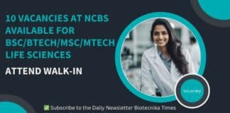 NCBS Life Science Vacancies