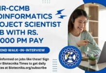 CSIR-CCMB Bioinformatics Project Scientist Job