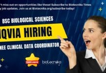 Trainee Clinical Data Coordinator Job For Biological Sciences at IQVIA, Apply Online