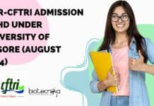 CSIR-CFTRI Admission – PhD Under University of Mysore (August 2024) CSIR-CFTRI Admission – PhD Under University of Mysore (August 2024)