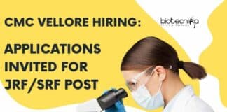 CMC Vellore Hiring For JRF/SRF - Life Science Apply