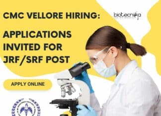 CMC Vellore Hiring For JRF/SRF - Life Science Apply