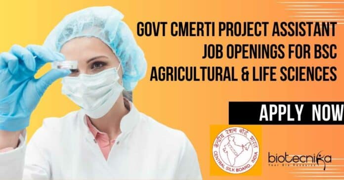 Govt CMERTI Project Assistant Job
