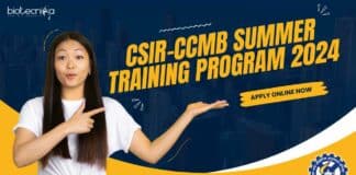 CSIR-CCMB Summer Training Program 2024