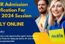 AcSIR Admission Aug 2024