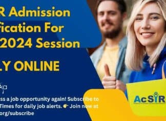 AcSIR Admission Aug 2024