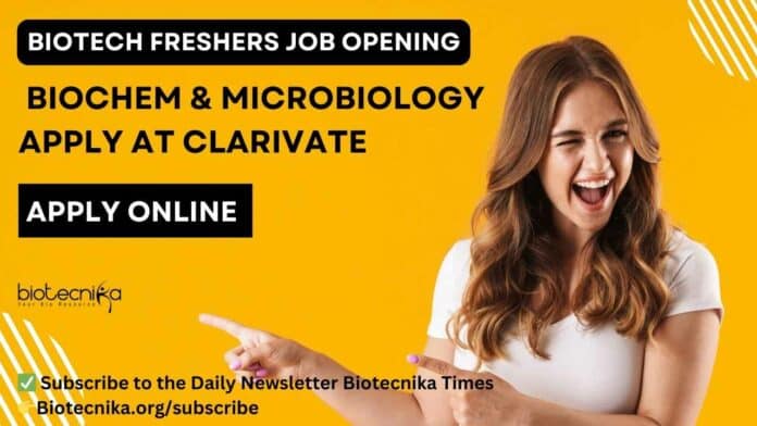 Biotech Freshers Job Opening