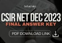 Download CSIR NET Dec 2023 Final Answer key.