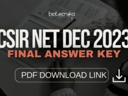 Download CSIR NET Dec 2023 Final Answer key.