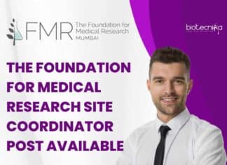 The Foundation for Medical Research Site Coordinator Post Available – Applications Invited FMR Mumbai Site Coordinator