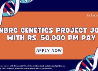 NBRC Genetics Project Job With Rs. 50,000 pm Pay – Apply Now NBRC Genetics Project Job