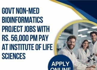 Govt Non-Med Bioinformatics Project Jobs With Rs. 56,000 pm Pay at ILS – Apply Online Govt Non-Med Bioinformatics Project