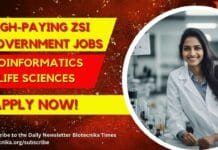 Govt ZSI Bioinformatics Job