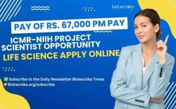 ICMR-NIIH Project Scientist Vacancy