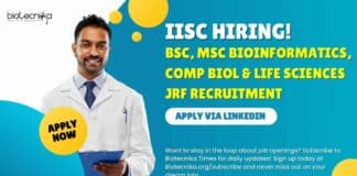 IISc Bioinformatics JRF Job