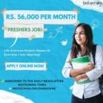 Freshers Life Science Vacancies
