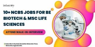 NCBS Life Sciences Associate Jobs